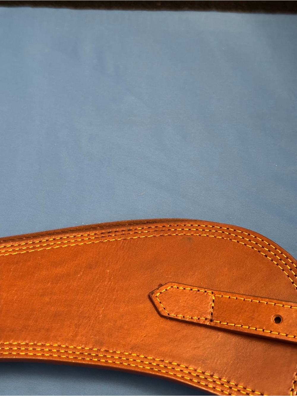 Stylish Linea Pelle brown genuine leather waist belt. Some staining see picture - Picture 5 of 15